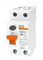 Выключатель дифференциальный (УЗО) ВД1-63 2п 100А 100мА тип AC | код. SQ0203-0023 | TDM